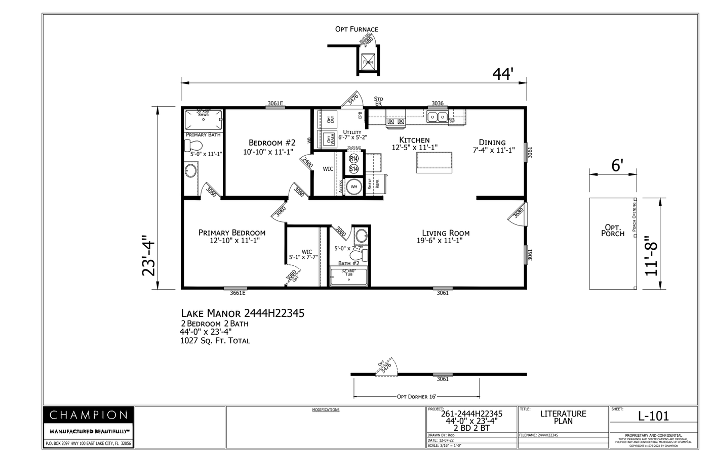 Lake Manor LM2444H22345